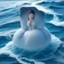 母子黄文读者投稿活动海报，青色渐变背景，征稿文字清晰